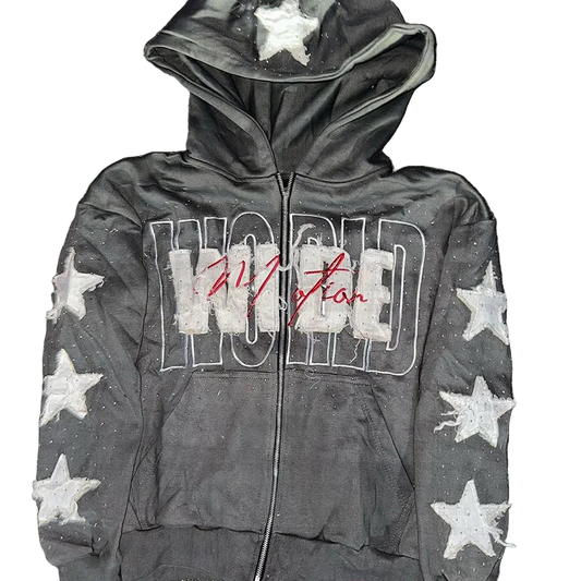 Harajuku Embroidered Zipper Hoodie