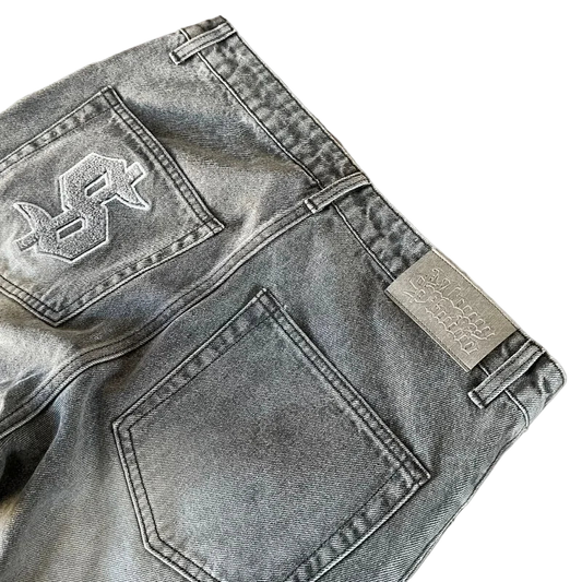 Retro Distressed Flare Jeans