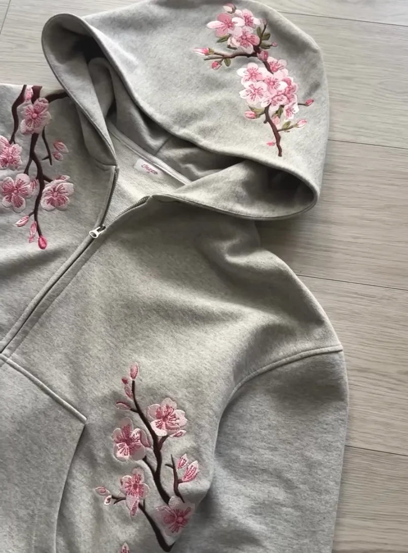Y2K Vintage Oversized Cherry Blossom Hoodie