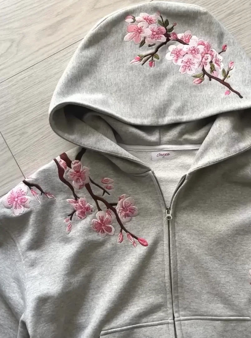 Y2K Vintage Oversized Cherry Blossom Hoodie
