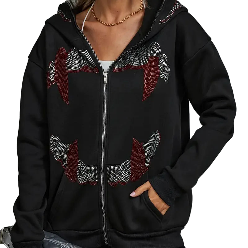 Women’s Y2K Style Zip-Up Hoodie