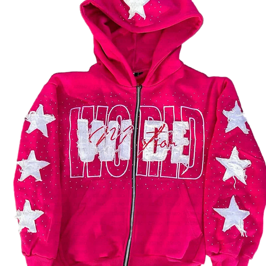 Harajuku Embroidered Zipper Hoodie