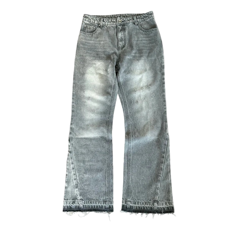 Retro Distressed Flare Jeans